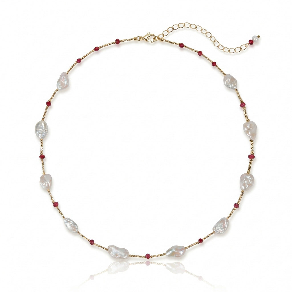 Lumi Letter The Sunlit Ripple "Cherry Tide" Necklace